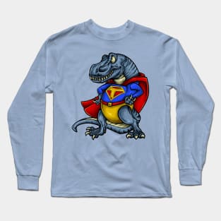 dinosaur t rex superhero Long Sleeve T-Shirt